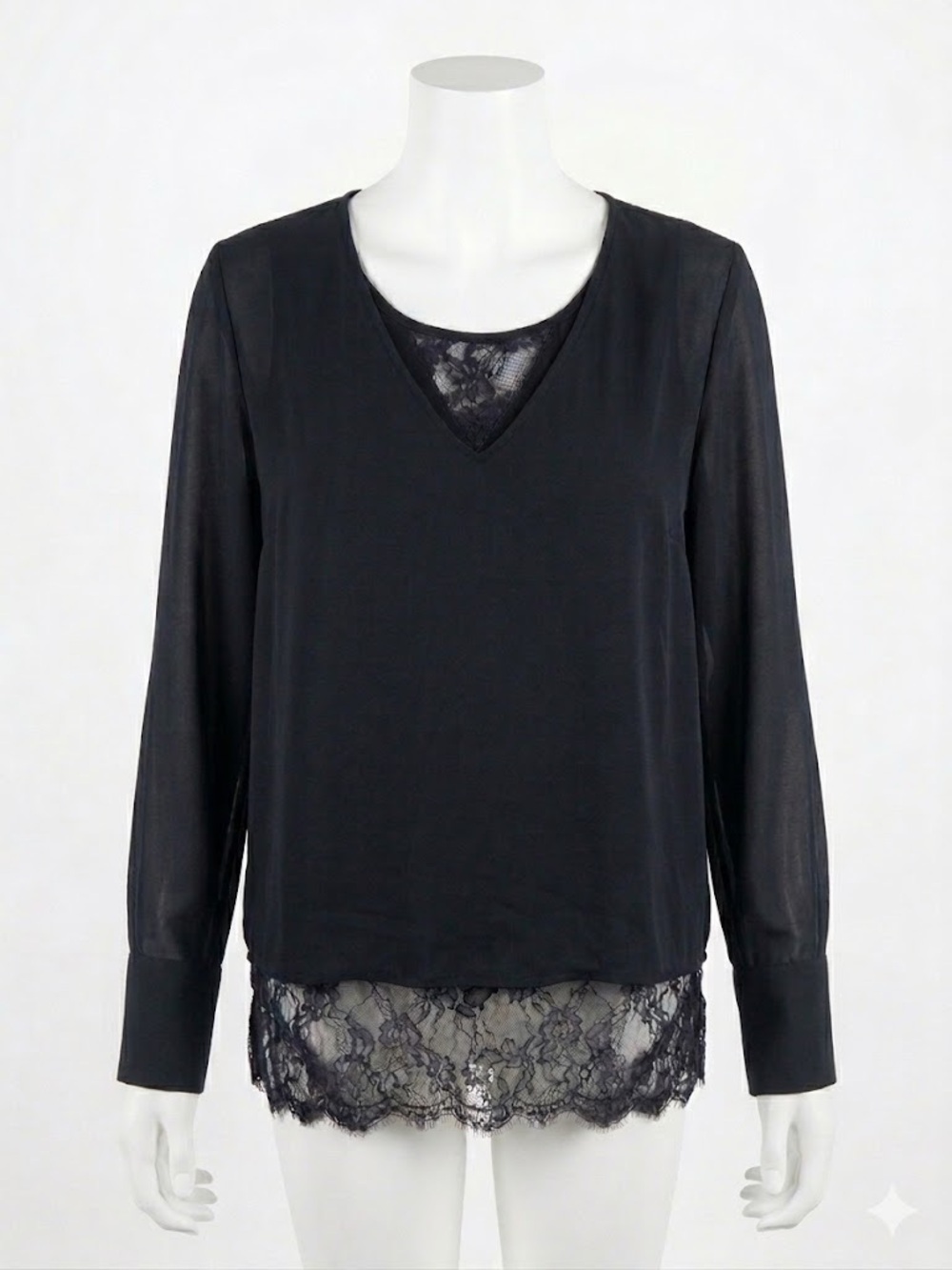 Rebel Wilson x Angel Layered Black Lace Top — Size 2X
